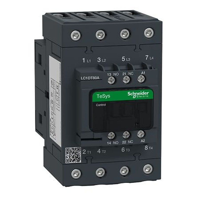 Schneider Electric TeSyS D Contactor, 115V ac Coil, 4-Pole, 80 A, 5.8 W 115V ac, 4 NO, 690V
