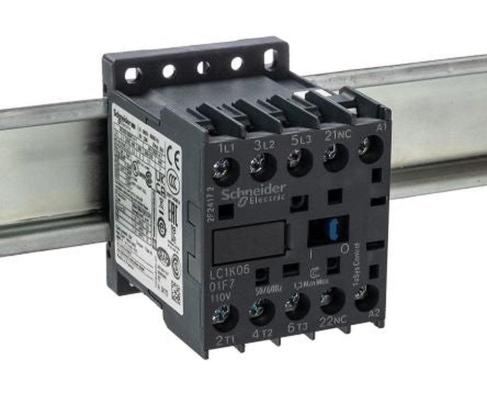 Schneider Electric LC1K Contactor, 110V ac Coil, 3-Pole, 6 A, 3 kW 110V ac, 3 NO, 690V ac