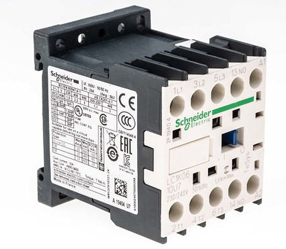 Schneider Electric TeSys K Contactor, 230V ac Coil, 3-Pole, 6 A, 2.2 kW 240V, 3 NO, 690V ac