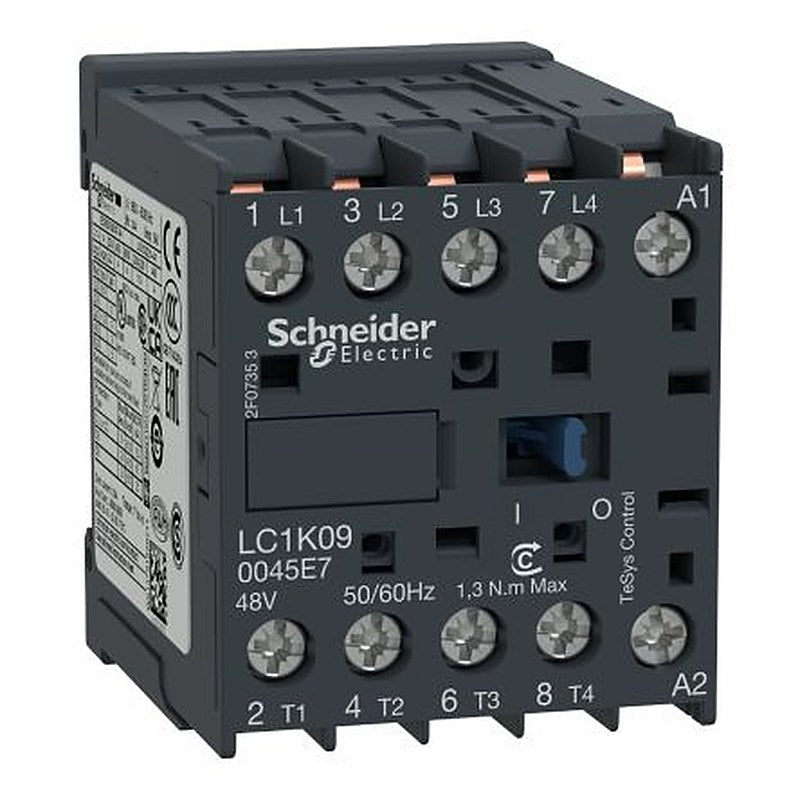 Schneider Electric TeSyS K Contactor, 48V ac Coil, 4-Pole, 20 A, 1.3 W 48V ac, 4 NO, 690V ac
