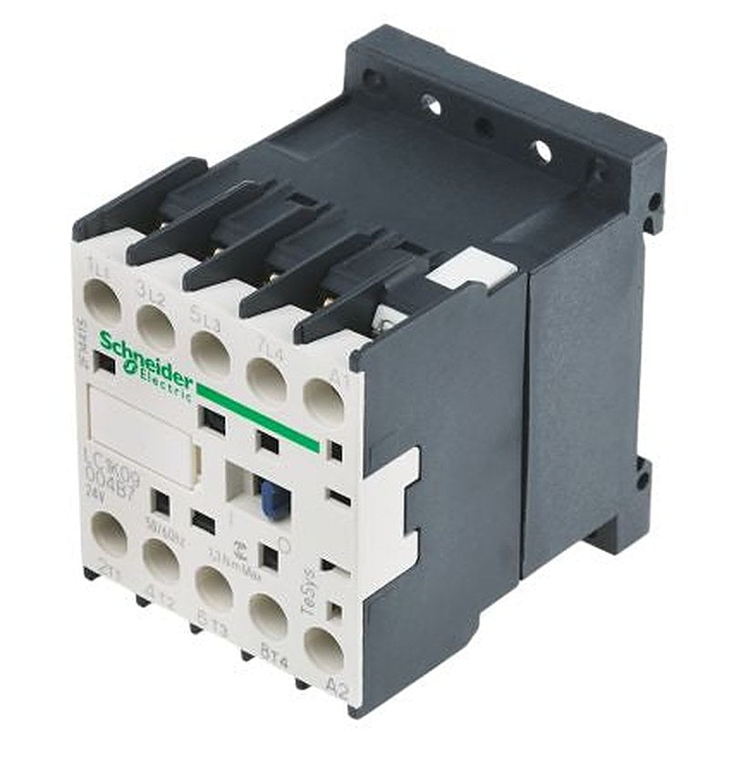 Schneider Electric TeSyS K Contactor, 24V ac Coil, 4-Pole, 9 A, 1.3 W 24V ac, 4 NO, 690V ac
