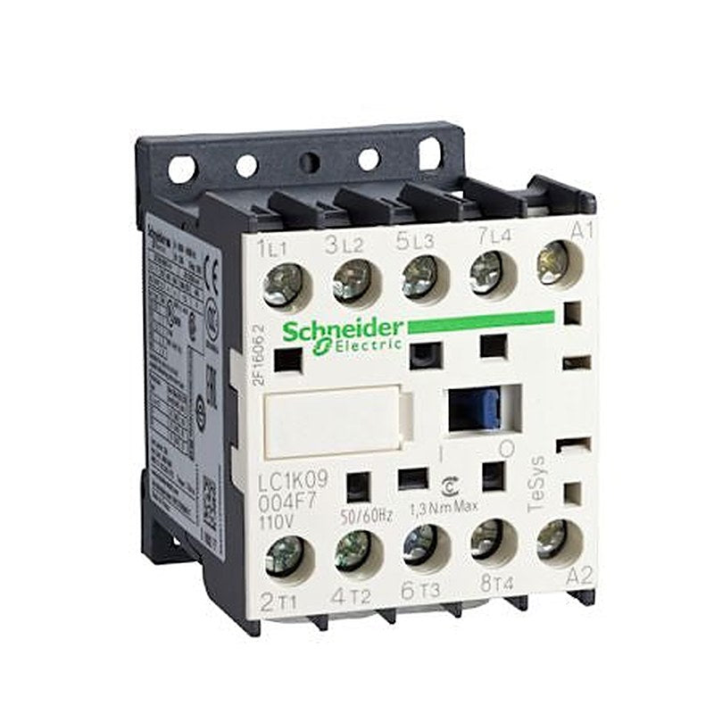 Schneider Electric LC1K Contactor, 110V ac Coil, 4-Pole, 20 A, 30 VA 110V ac, 4 NO, 690V ac
