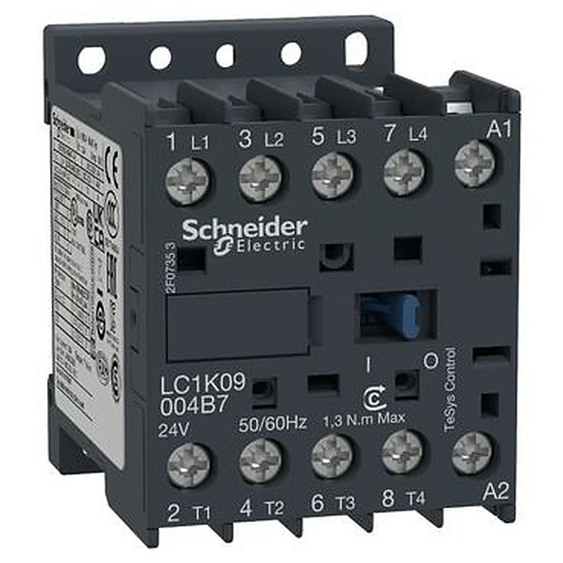 Schneider Electric LC1K Contactor, 220V ac Coil, 4-Pole, 20 A 220V ac, 4 NO, 690V ac