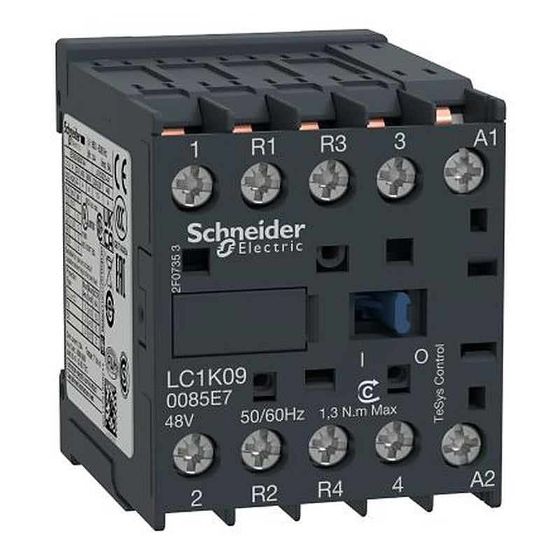 Schneider Electric TeSys K Contactor, 48V ac Coil, 4-Pole, 9 A, 4 kW 48V ac, 2 NO/2 NC, 690V ac