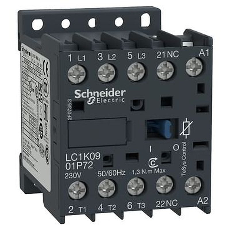 Schneider Electric LC1K Contactor, 230V ac Coil, 3-Pole, 20 A, 4 kW 230V ac, 3 NO, 690V