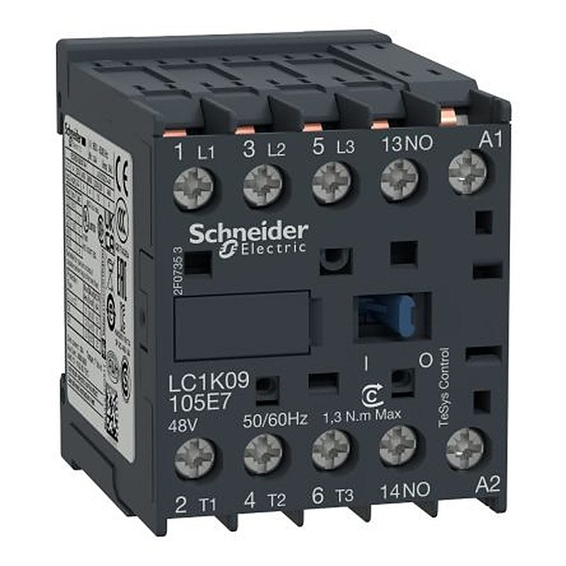 Schneider Electric TeSyS K Contactor, 48V ac Coil, 3-Pole, 9 A, 4 kW 48V ac, 3 NO, 690V ac