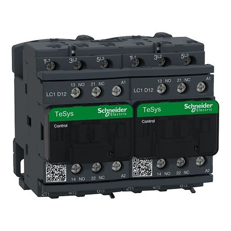 Schneider Electric TeSyS D Reversing Contactor, 120V Coil, 3-Pole, 25 A, 5.5 kW, 1 NO/1 NC, 690V