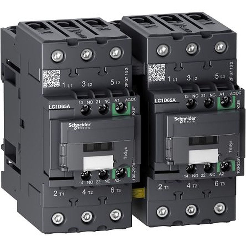 Schneider Electric LC2D Reversing Contactor, 230V ac Coil, 3-Pole, 65 A, 30 kW 250V, 3 NO, 690V ac