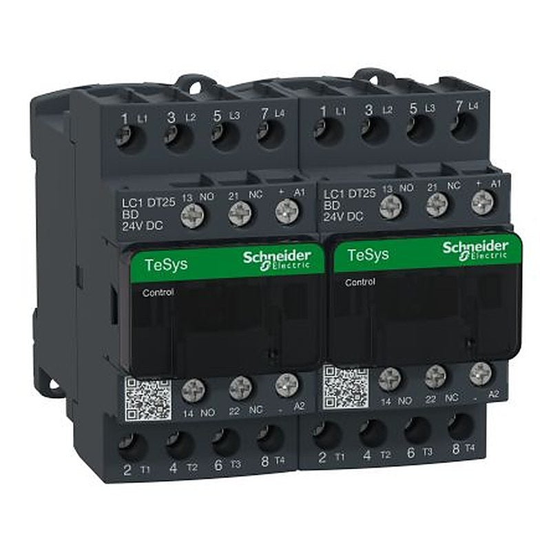 Schneider Electric TeSyS D Contactor, 24V dc Coil, 4-Pole, 25 A, 1.56 W 24V dc, 3 NO, 300 V dc, 690V ac