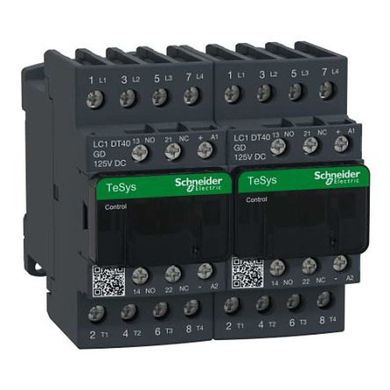 Schneider Electric TeSyS D Reversing Contactor, 575V ac Coil, 4-Pole, 40 A 125V, 1 NO/1 NC, 690V