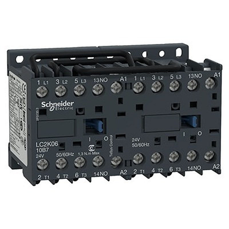Schneider Electric TeSys K Reversing Contactor, 110V Coil, 3-Pole, 6 A, 2.2 kW 110V, 690V