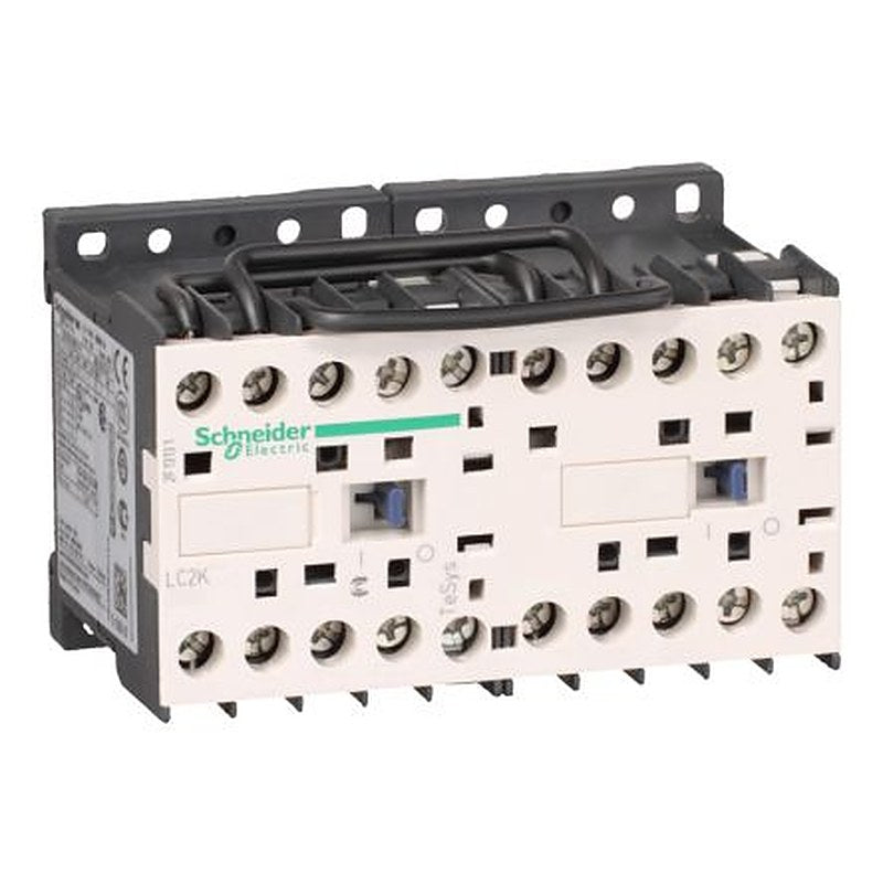 Schneider Electric TeSyS K Reversing Contactor, 120V Coil, 3-Pole, 12 A, 4 kW 120V, 1 NO/1 NC, 690V