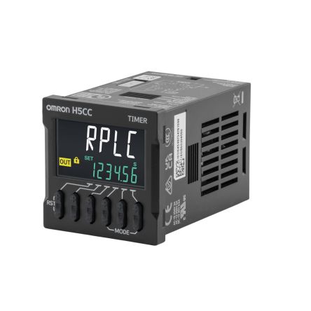 Omron H5CC Series DIN Rail, Panel, Socket Timer Relay, 1-Contact, 12 to 48 V dc 12V ac, 48 V ac, 0.001 s to 999999h h,