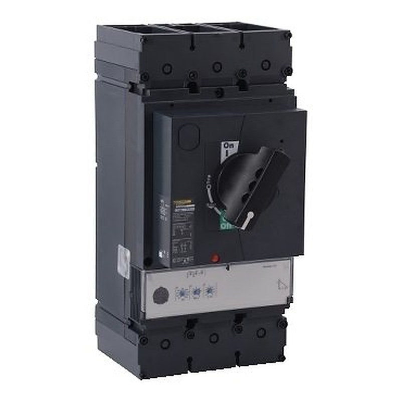 Circuit breaker, PowerPacT L, 600A, 3 pole, 600VAC, 25kA, busbar, MicroLogic 3.3, 80%, black rotary handle (Circuit breaker PowerPacT L) is a Schneider Electric product. Designed for reliable performance and long service life. Available across Iraq — contact us for pricing and delivery options.