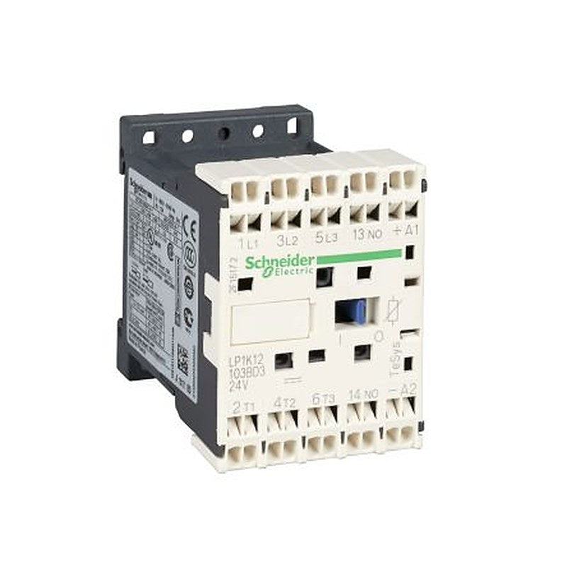 Schneider Electric TeSyS K Contactor, 24V dc Coil, 3-Pole, 6 A, 3 kW 24V dc, 3 NO, 690V ac