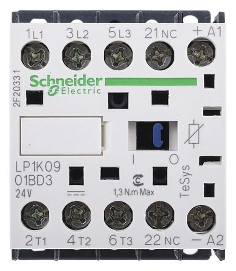Schneider Electric TeSyS K Contactor, 24V dc Coil, 3-Pole, 9 A 24V dc, 3 NO, 690V ac