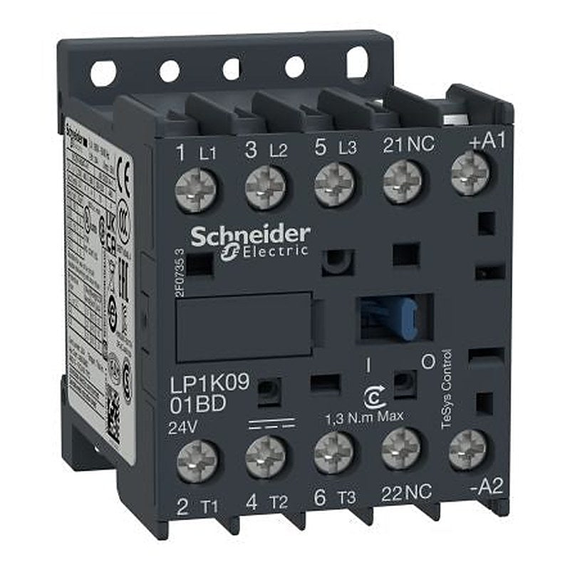 Schneider Electric TeSyS K Contactor, 12V dc Coil, 3-Pole, 9 A, 3 W, 1 NO/1 NC, 690V