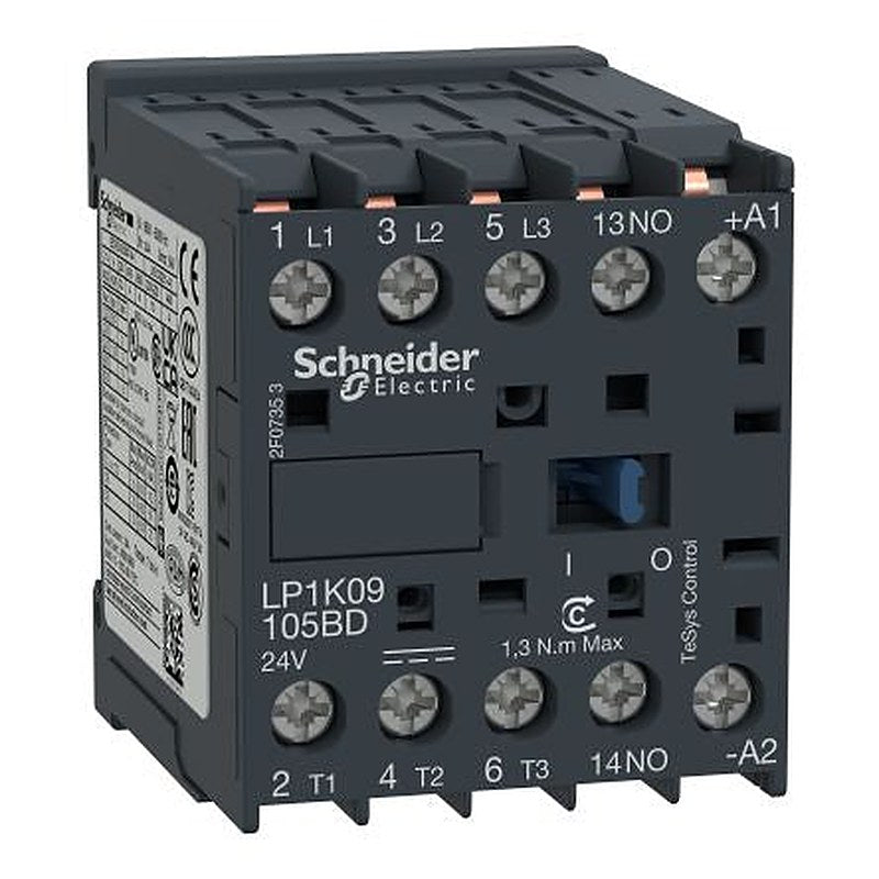 Schneider Electric TeSyS K Contactor, 24V Coil, 3-Pole, 9 A, 4 kW 1.15V, 3 NO