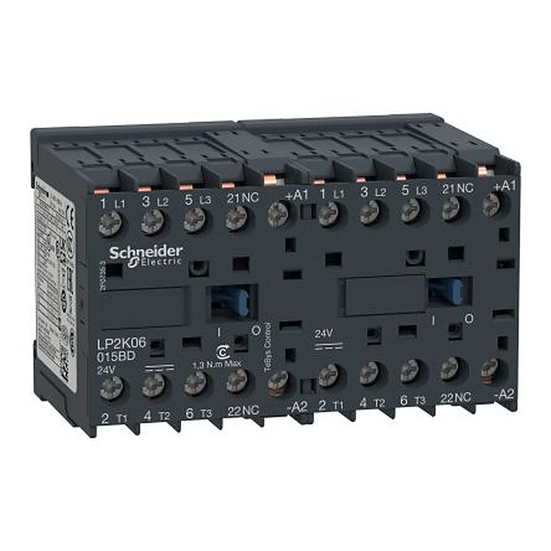 Schneider Electric TeSys K Contactor, 24V Coil, 3-Pole, 10 A, 2.2 kW, 1 NC, 440V