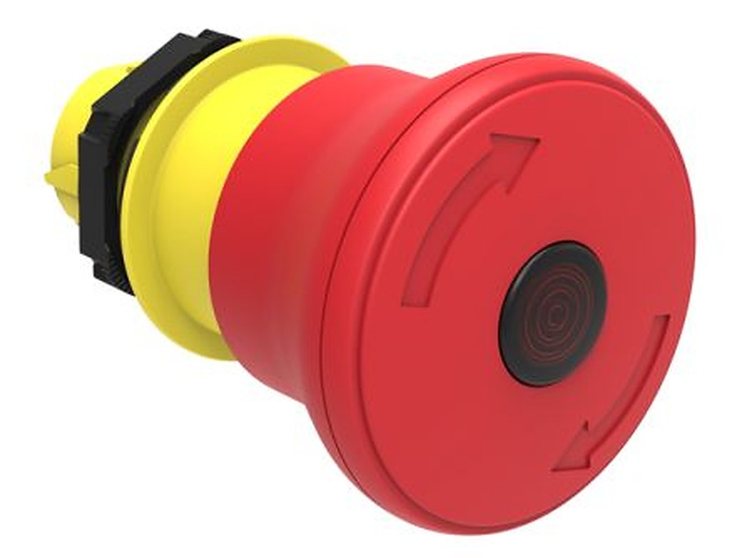 Lovato LPCBL66 Series Turn to Release Illuminated Emergency Stop Push Button, 22 mm Cutout, IP66, IP69K, IP67