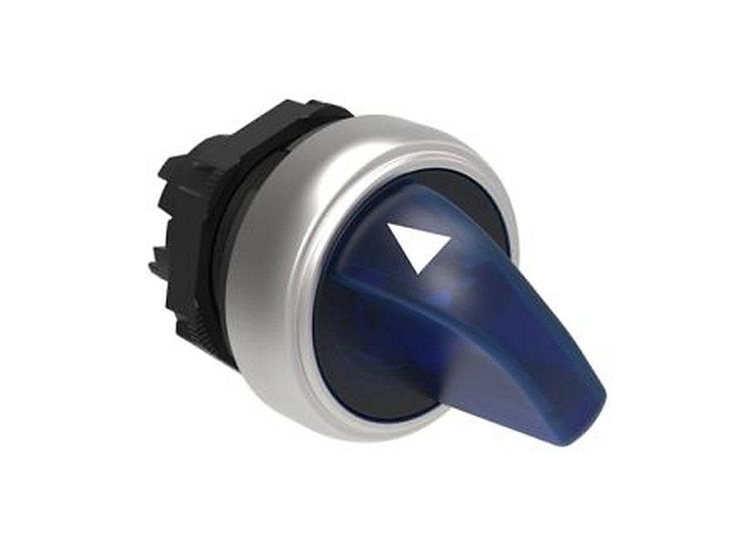 Lovato LPCSL12 Series 2 Position Illuminated Selector Switch Head, 22 mm Cutout, Blue Handle, IP66