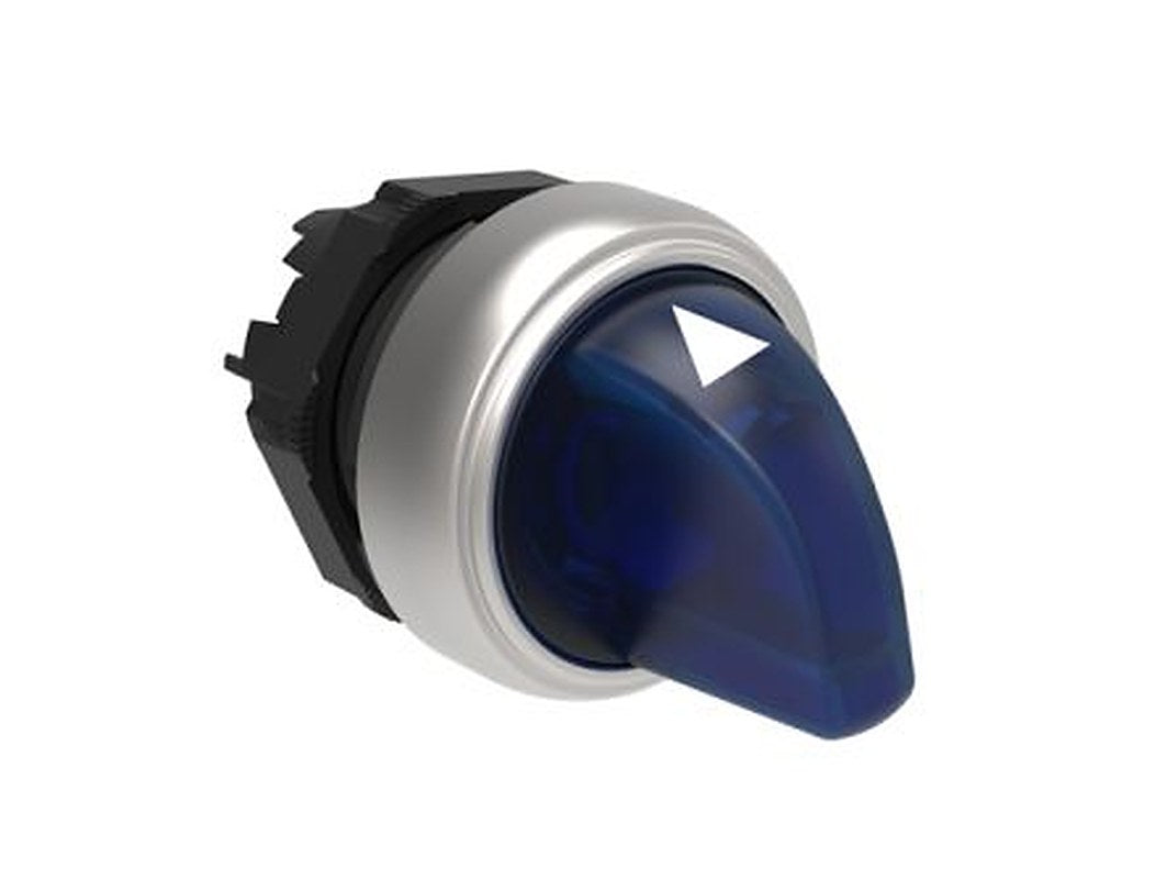Lovato LPCSL13 Series 3 Position Illuminated Selector Switch Head, 22 mm Cutout, Blue Handle, IP66