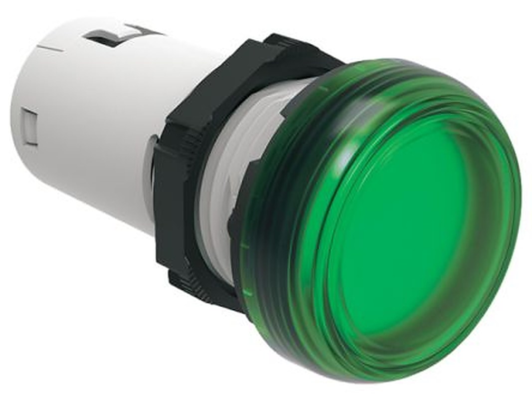 Lovato, LPML, Ring Green LED Pilot Light, 22 mm Cutout, IP69K, IP67, IP66, Round, 120V