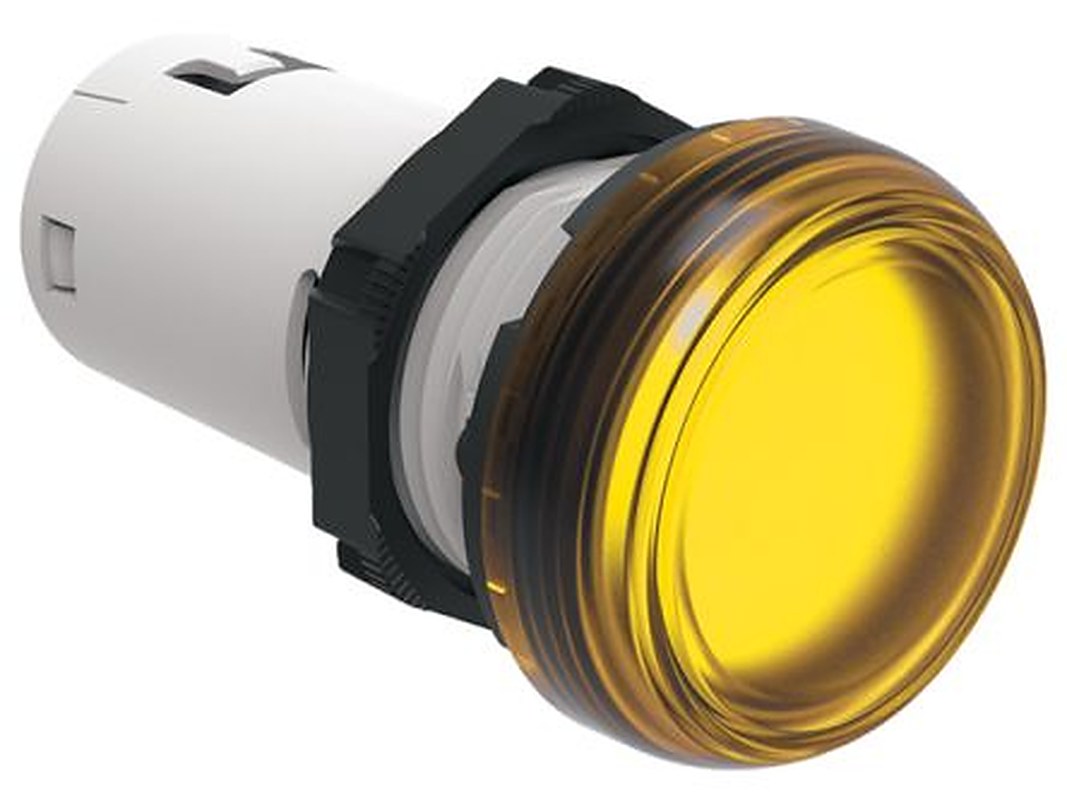 Lovato, LPML, Ring Yellow LED Pilot Light, 22 mm Cutout, IP69K, IP66, IP67, Round, 120V