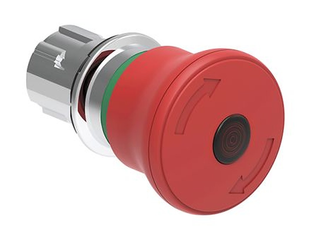 Lovato LPSBL66 Series Latching Illuminated Emergency Stop Push Button, Adapter, 22 mm Cutout, IP69K, IP66, IP67