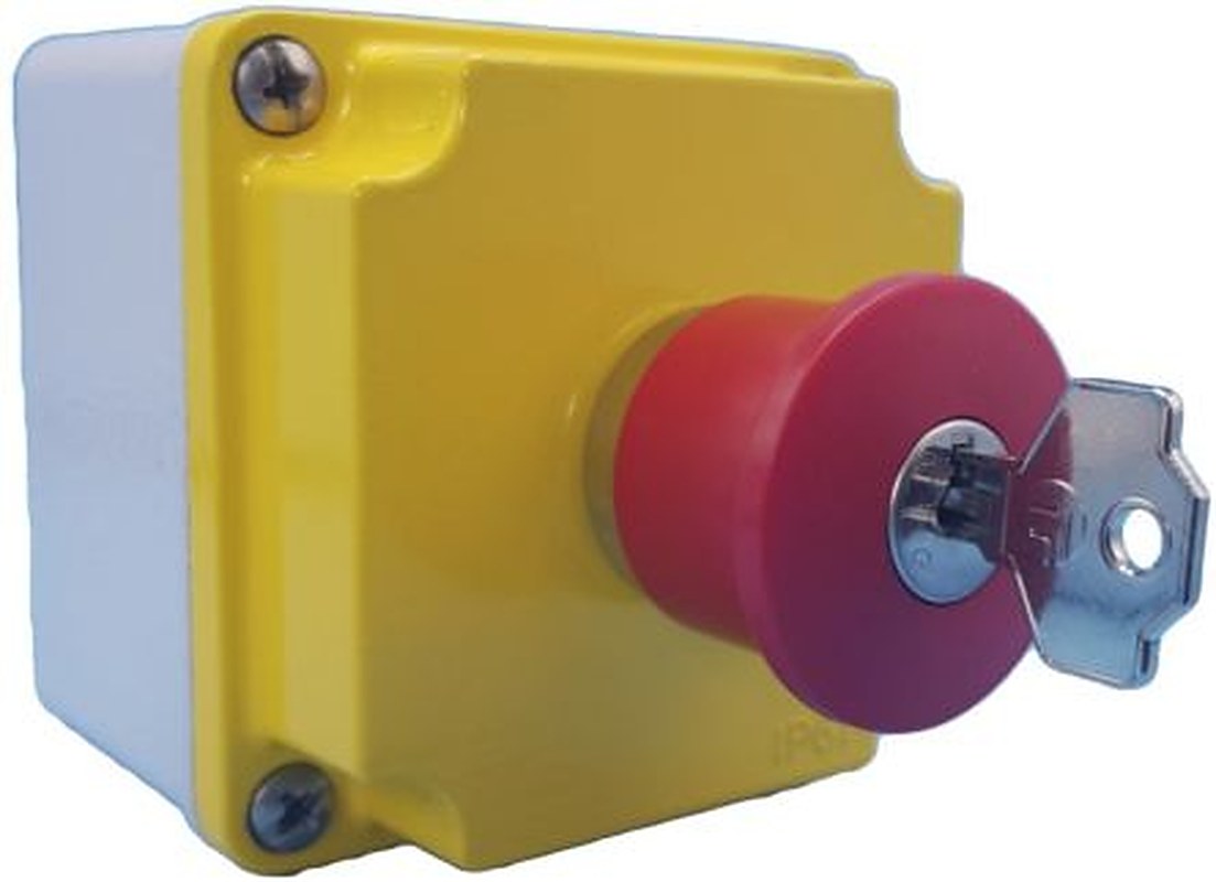 Lovato LPZM Series Key Release Emergency Stop Push Button, Surface, 21 mm Cutout, NC, IP66, IP67