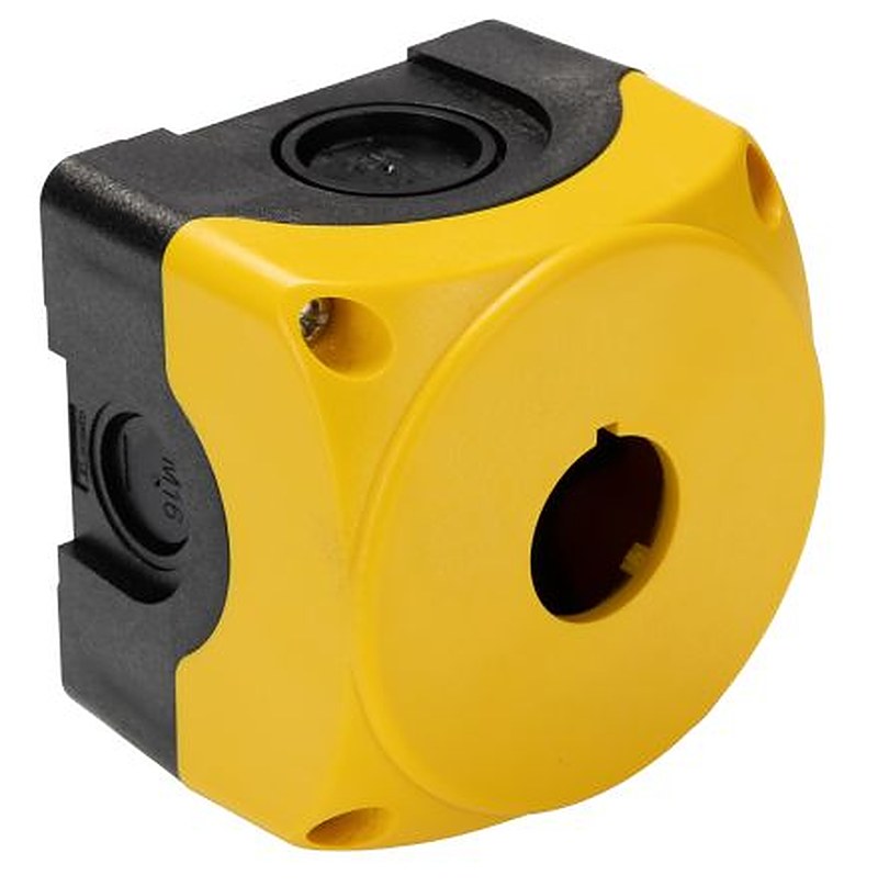 Lovato Yellow Plastic Platinum Push Button Enclosure - 1 Hole 22 mm Diameter
