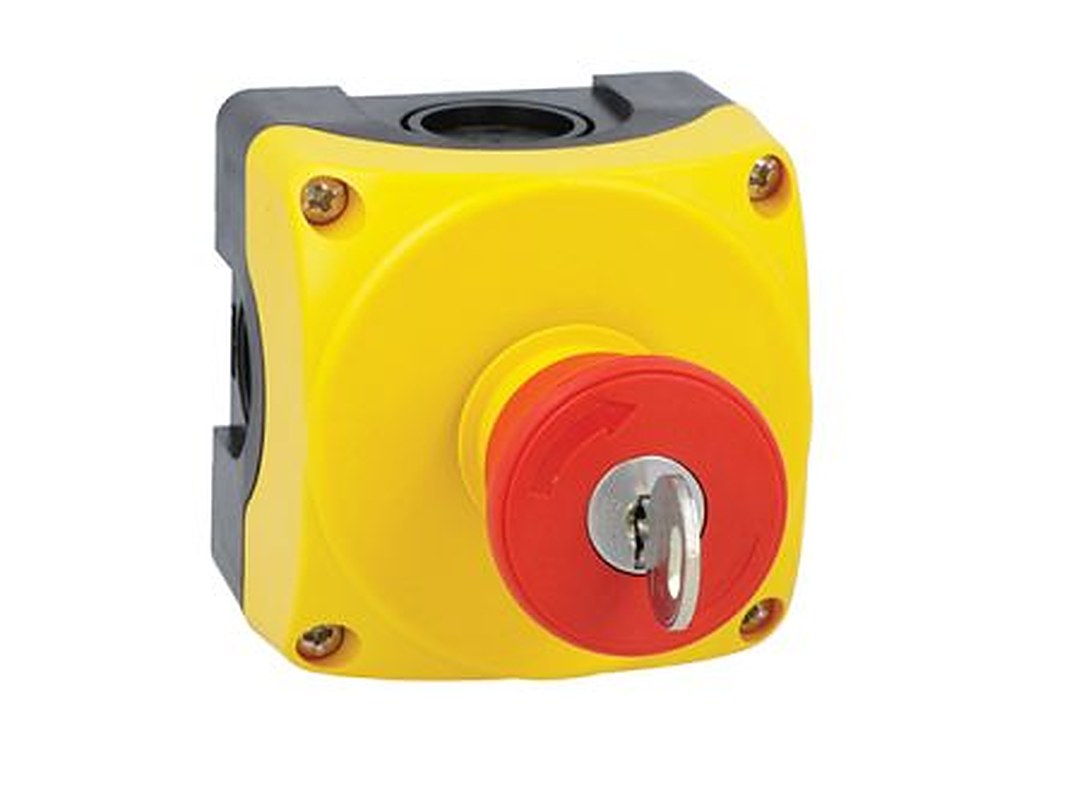 Lovato Mushroom Control Station Switch - 1 NO/1 NC, Polycarbonate, Yellow, IP66, IP67, IP69K