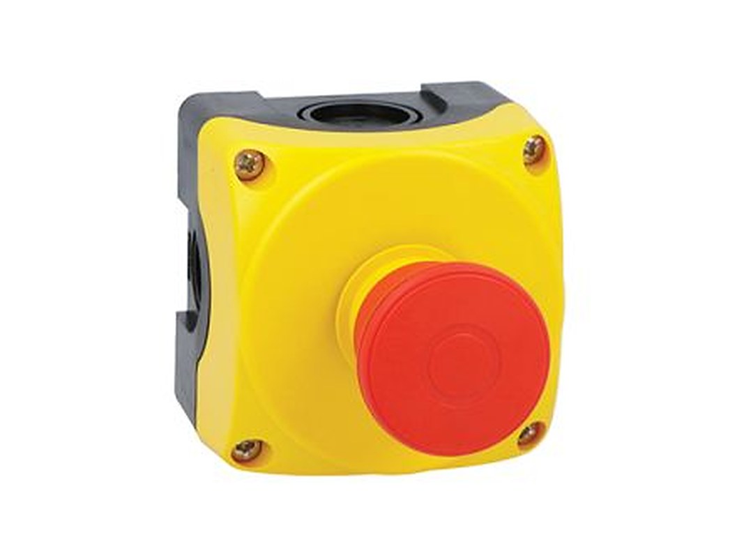 Lovato Mushroom Control Station Switch - 1 NO/1 NC, Polycarbonate, Yellow, IP66, IP67, IP69K