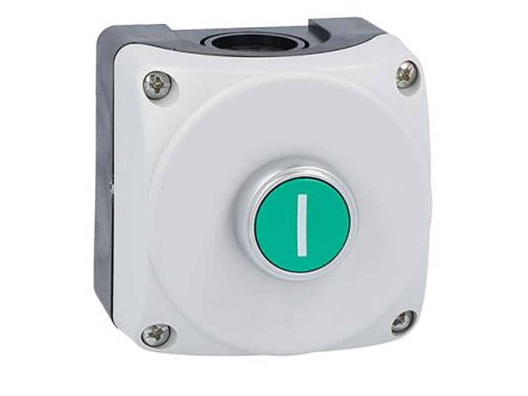 Lovato Flush Control Station Switch - NO, Polycarbonate, Green, I, IP66, IP67, IP69K