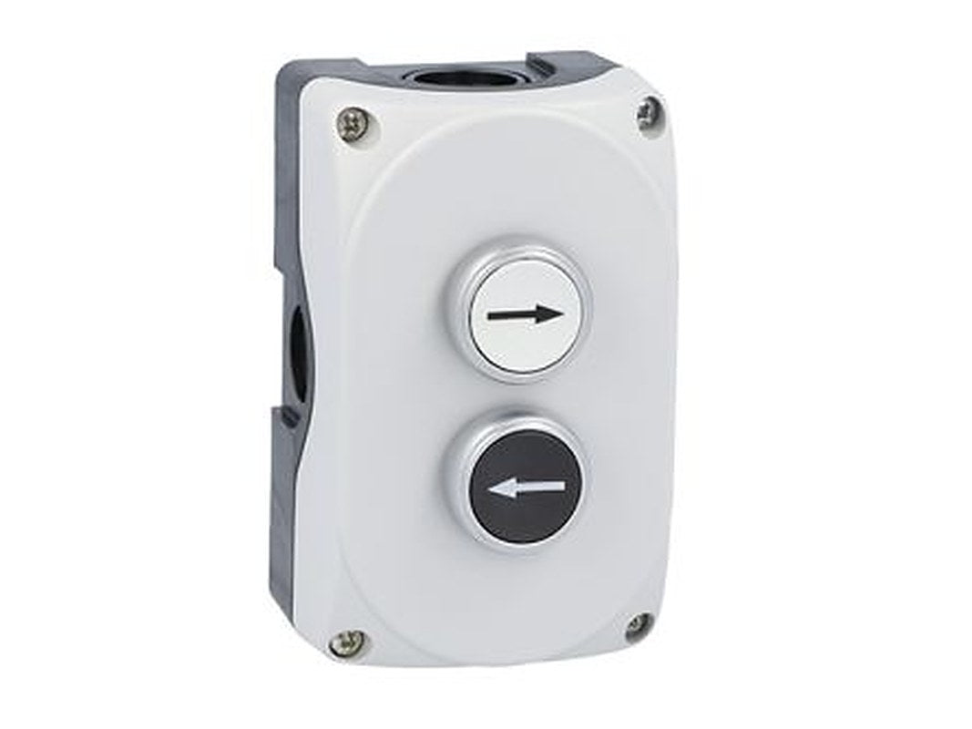 Lovato Flush Control Station Switch - 1 NO, Polycarbonate, Black, White, Right Arrow, IP66, IP67, IP69K