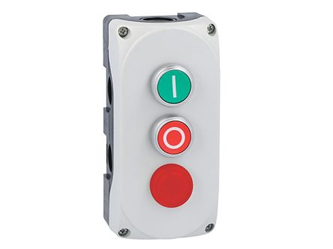 Lovato Flush Control Station Switch - 1 NC, NO, Polycarbonate, Green, O/I, IP66, IP67, IP69K