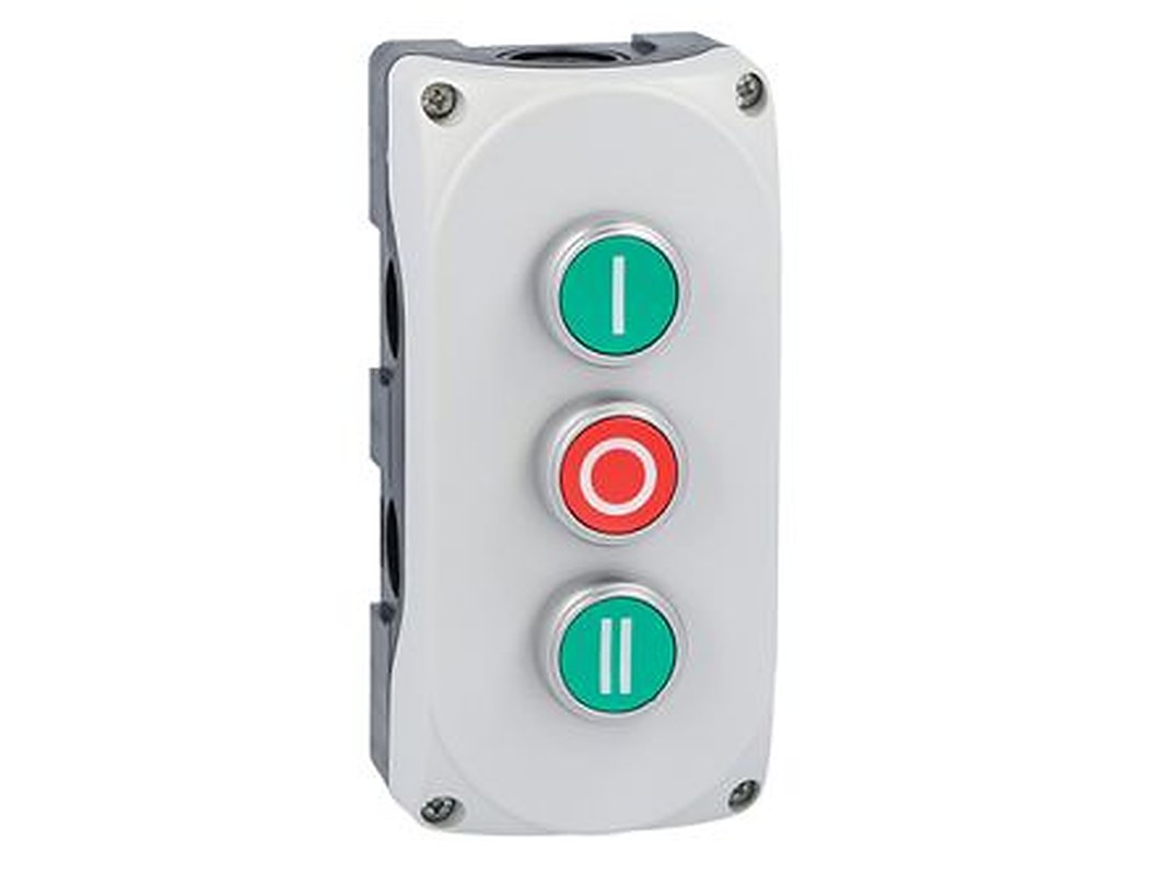 Lovato Flush Control Station Switch - 1 NC, NO, Polycarbonate, Green, IP66, IP67, IP69K