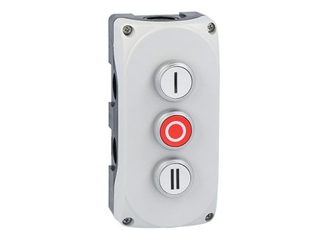 Lovato Flush Control Station Switch - NC, NO, Polycarbonate, Red, White, I, IP66, IP67, IP69K