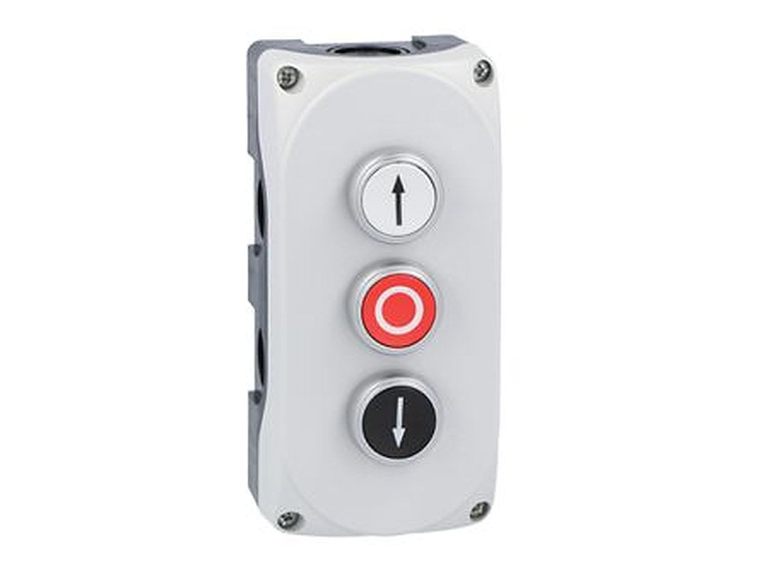 Lovato Control Station Switch - 1 NC, NO, Polycarbonate, Red, White, Up Arrow, IP66, IP67, IP69K
