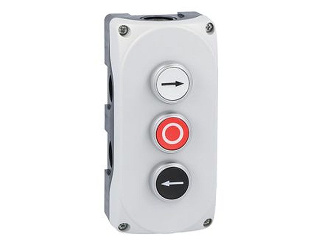Lovato Flush Control Station Switch - 1 NC, NO, Polycarbonate, Black, Red, White, Right Arrow, IP66, IP67, IP69K