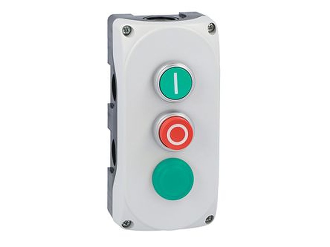 Lovato Flush Control Station Switch - 1 NC, NO, Polycarbonate, Green, Red, O/I, IP66, IP67, IP69K