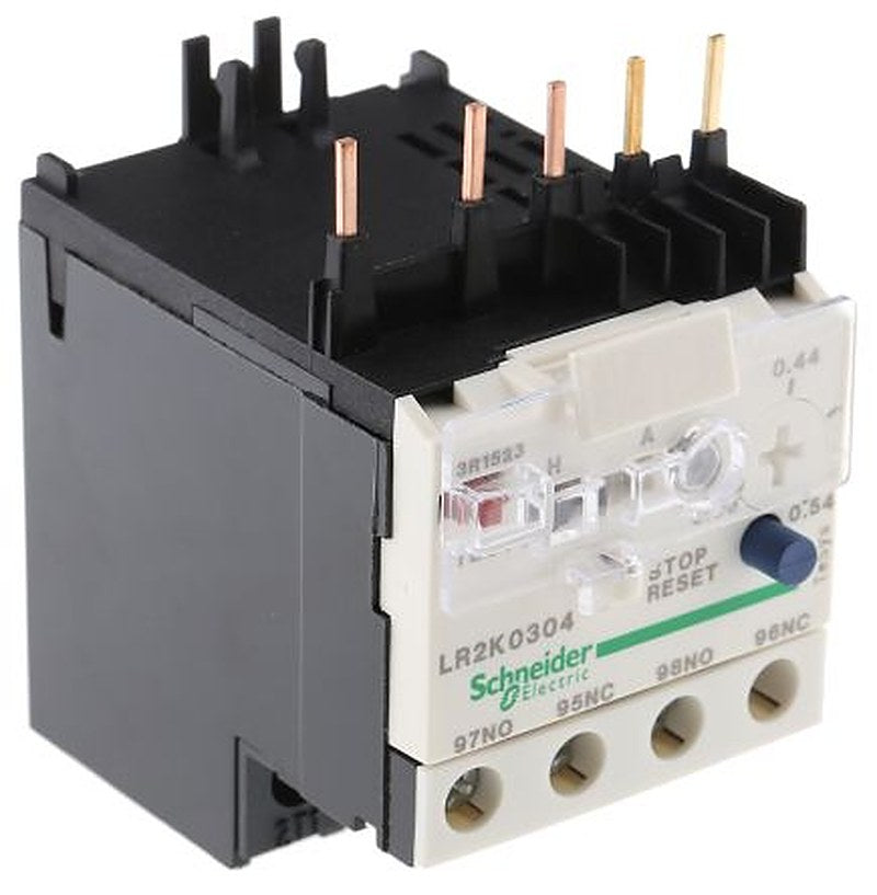 Schneider Electric, TeSys Thermal Overload Relay 1 NO/1 NC, 0.36A, 0.54 A F.L.C, 540mA Contact Rating, 2 W, 250 V dc,