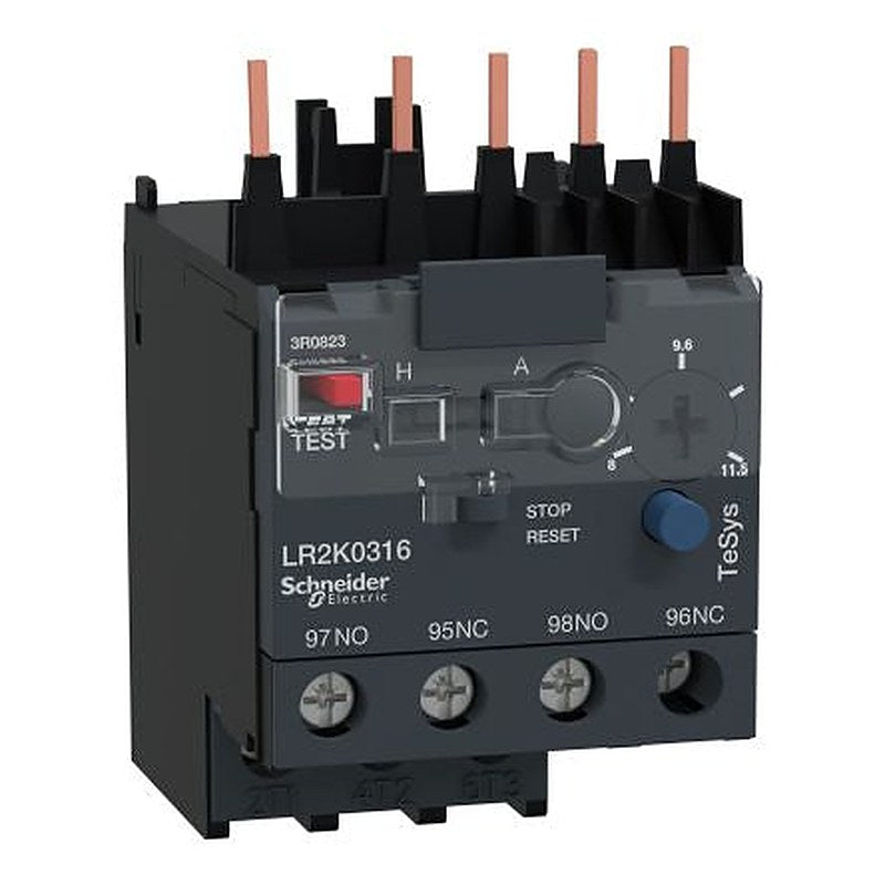 Schneider Electric, TeSys Thermal Overload Relay 1 NO/1 NC, 11.5A, 8 A F.L.C, 11.5A Contact Rating, 2 W, 250 V dc, 690V