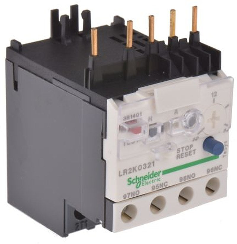 Schneider Electric, TeSyS LR Thermal Overload Relay 1 NO/1 NC, 10A, 14 A F.L.C, 14A Contact Rating, 100 W, 250 V dc,
