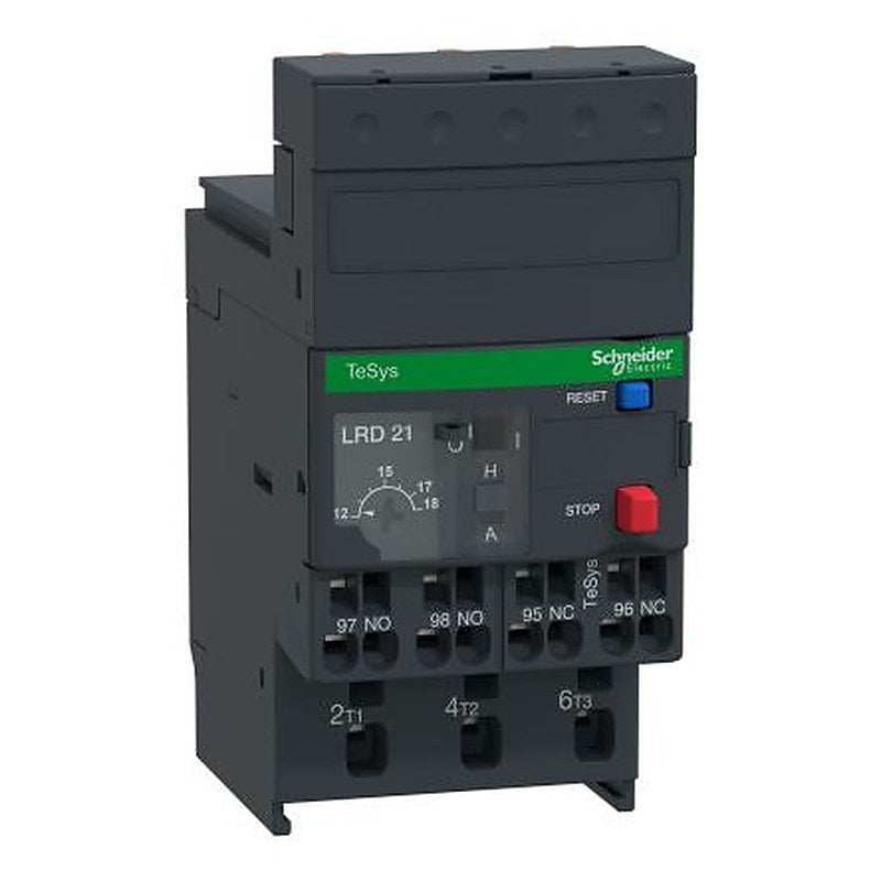 Schneider Electric, TeSyS LR Thermal Overload Relay 1 NO/1 NC, 12A, 18 A F.L.C, 5A Contact Rating