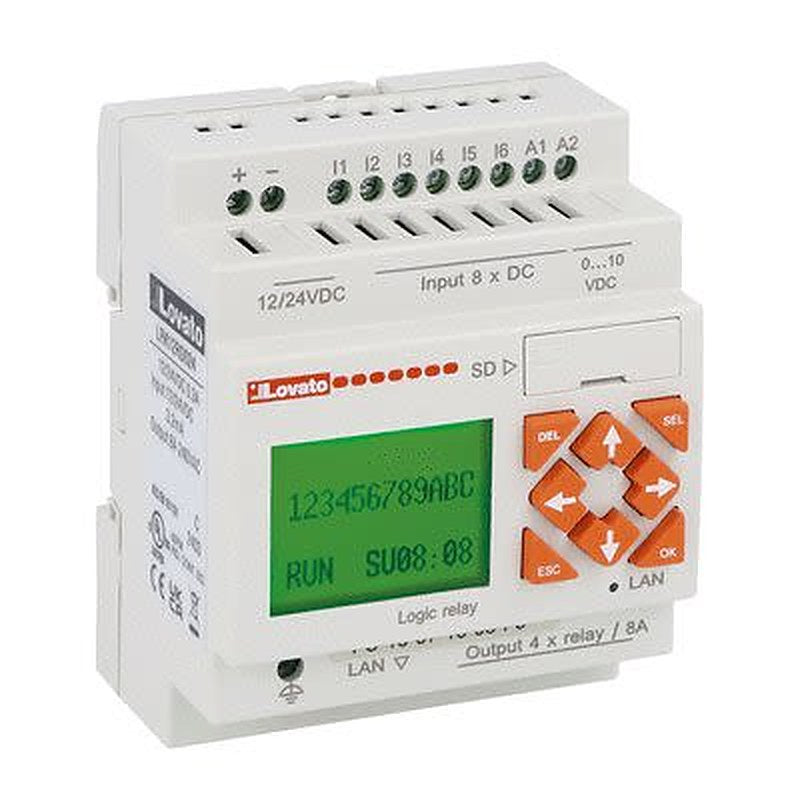 Lovato LRK12R Series Module, Relay Output, 8-Input, Current/Voltage Input