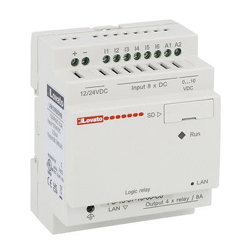 Lovato LRK Series Programmable Logic Controller, Relay Output, 8-Input, Analogue Input