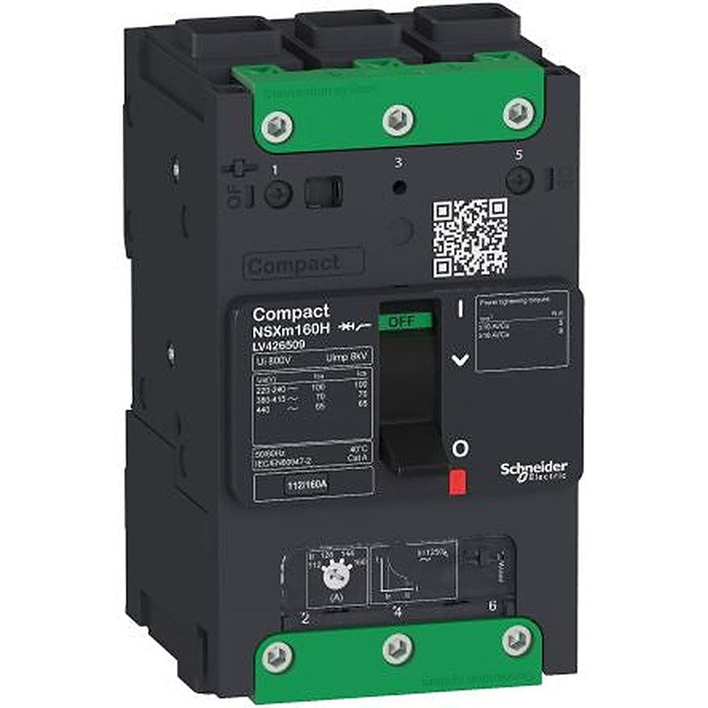Schneider Electric, ComPact, NSXm Molded Case Circuit Breaker 3-Pole 32A, Breaking Capacity 36 kA, DIN Rail
