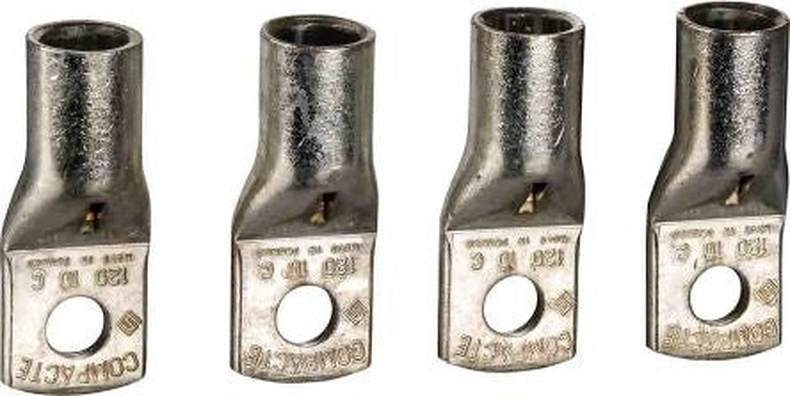 Schneider Electric, ComPacT NSX Uninsulated Crimp Ring Terminal 4 AWG Wire Size, Silver