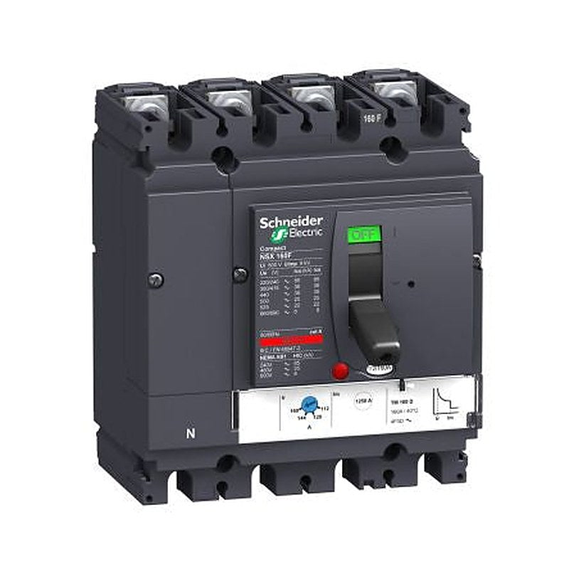 Schneider Electric, NSX, Lv4 Molded Case Circuit Breaker 4-Pole 160A, Breaking Capacity 85 kA, Fixed